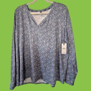 🔥NWT🔥 Izod Long Sleeve Knit Diamond Print Sz 2X